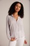 Long Sleeve | Women Bella Dahl Round Hem Bishop Sleeve Shirt - Silver Pearl