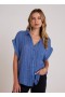 Long Sleeve | Women Bella Dahl Short Sleeve Pocket Button Down - Bright Indigo