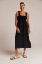 Midi Dresses | Women Bella Dahl Smocked Linen Midi Dress - Black