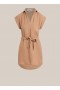 Mini Dresses | Women Bella Dahl Belted Linen Shirt Dress- Desert Brown