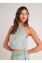 Sleeveless | Women Bella Dahl Cropped Side Tie Halter - Oasis Green