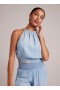 Sleeveless | Women Bella Dahl Side Tie Button Halter - Caribbean Wash