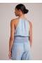 Sleeveless | Women Bella Dahl Side Tie Button Halter - Caribbean Wash