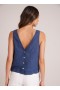 Sleeveless | Women Bella Dahl Sleeveless Button Back V-Neck Top - Brazilian Navy