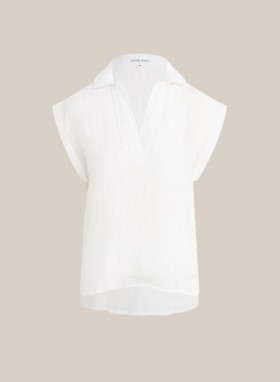 Short Sleeve | Women Bella Dahl Linen Short Sleeve Pullover - White