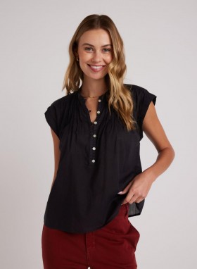 Short Sleeve | Women Bella Dahl Short Sleeve Pintuck Pullover - Black