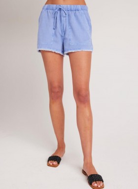 Shorts | Women Bella Dahl Frayed Hem Pocket Short - Peri Blue