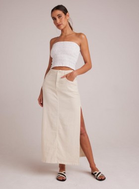 Skirts | Women Bella Dahl Indigo Side Slit Skirt - Samba Sand