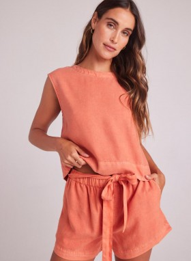 Sleeveless | Women Bella Dahl Boxy Button Back Top - Clay Oasis