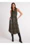  Vestidos midi | Vestido midi sem mangas com botões Bella Dahl para mulheres - Xadrez Oliva