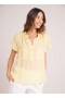  Blusa feminina de manga curta com bolso Bella Dahl - Amarelo Citron