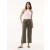  Calça feminina Bella Dahl Saige Wide Leg Crop - Lavagem Militar