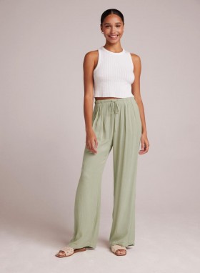  Nadrág | Női Bella Dahl Easy Pleated Wide Leg Nadrág - Coastal Sage