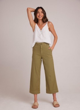  Nadrág | Női Bella Dahl Saige Wide Leg Crop - Army Fern