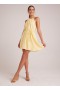  Mini abiti | Abito da donna Bella Dahl con scollo all'americana e cintura intrecciata - Giallo limone