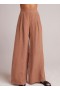  Pantaloni | Pantaloni a vita alta in lino con pieghe Bella Dahl da donna - Marrone deserto