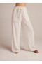  Pantaloni | Donna Bella Dahl Ruffle Waist Wide Leg - White Sand Stripe