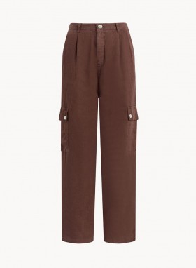  Pantaloni | Pantaloni cargo in lino plissettato Bella Dahl da donna - Cocoa Cabana