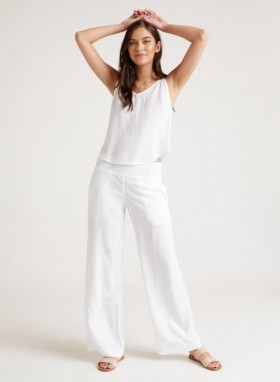  Pantaloni | Donna Bella Dahl Smocked Waist Wide Leg - Bianco