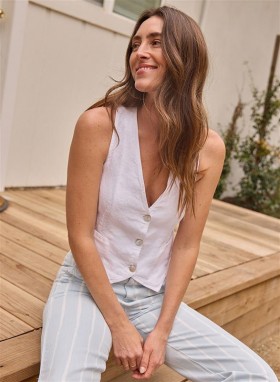  Senza maniche | Canotta con coulisse Bella Dahl da donna - Bianco