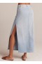  Skjørt | Dame Bella Dahl Indigo Sideslitt Skjørt - Ocean Mist Wash