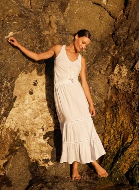  Skjørt | Dame Bella Dahl Ladder Trim Tiered Maxi Skjørt - Hvit