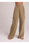 Pantaloni | Pantaloni cargo cu picior larg pentru femei Bella Dahl - Oliv francez