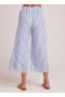  Nohavice | Dámske nohavice Bella Dahl Ruffle Waist Wide Leg Crop - Bahia Breeze Stripe