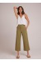  Dámske nohavice Bella Dahl Saige Wide Leg Crop - Army Ferd