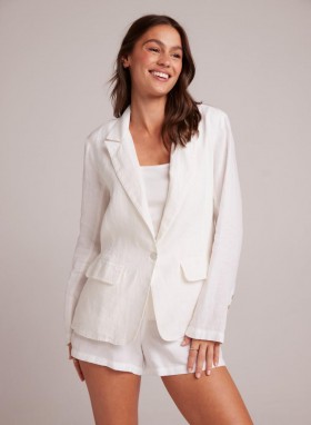  Svetre a bundy | Dámske sako Bella Dahl Easy Linen - biele