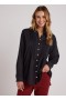  Camisa abotonada | Camisa fluida con pliegues Bella Dahl para mujer - Negra