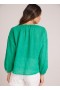  Blusa de manga larga | Blusa Bella Dahl para mujer con cuello fruncido - Verde tropical