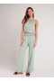  Pantalones | Pantalón de mujer Bella Dahl de pierna ancha con cintura elástica - Verde Oasis