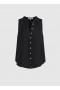  Sin mangas | Blusa sin mangas con hombros fruncidos Bella Dahl para mujer - Negra