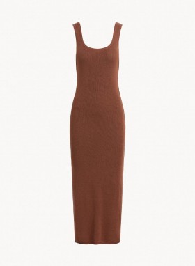  Vestidos midi | Vestido midi de lino y punto sin mangas Bella Dahl para mujer - French Espresso