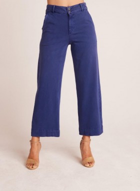  Pantalones | Bella Dahl Saige de pierna ancha y corte cropped para mujer - Azul marino tropical