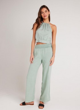  Pantalones | Pantalón de mujer Bella Dahl de pierna ancha con cintura elástica - Verde Oasis