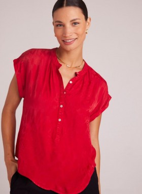  Manga corta | Camiseta Henley de manga corta Bella Dahl para mujer - Summer Rouge