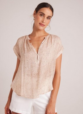 Manga corta | Jersey de manga corta Bella Dahl para mujer - Estampado Salvador Sand