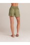  Shorts | Dame Bella Dahl Kayla Shorts med flæsetalje og bælte - Khaki Army