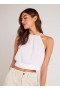  Ærmeløs | Dame Bella Dahl Cropped Side Tie Halter - Hvid