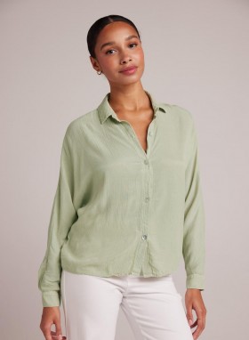  Langærmet | Dame Bella Dahl Dolman Ærme Button Down - Coastal Sage