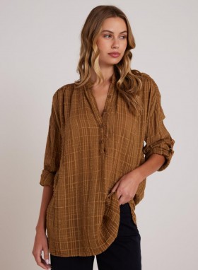  Langærmet | Dame Bella Dahl Langærmet Rynket Pullover - Topaz Gold