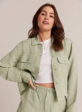  Trøjer og jakker | Dame Bella Dahl Lily Frayed Hem Jakke - Muted Army