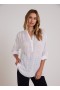  Button Down | Dames Bella Dahl Lange Mouw Geplooide Trui - Wit