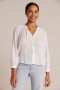  Lange mouwen | Dames Bella Dahl geweven geruite raglan blouse - wit
