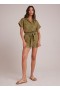  Rompers & Jumpsuits | Dames Bella Dahl Searose Romper met riem - Tropisch olijfgroen