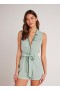  Rompers & Jumpsuits | Bella Dahl Romper met rits aan de voorkant voor dames - Oasis Green