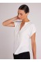  Korte mouw | Dames Bella Dahl Cap Sleeve Henley - Gebroken wit