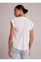  Korte mouwen | Dames Bella Dahl top met halve sluiting en kapmouwen - Wit